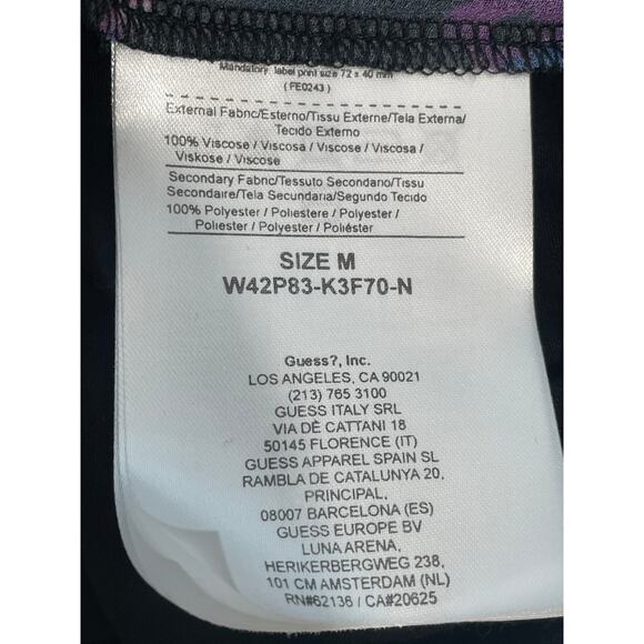 Guess Blouse Medium Purple Floral Sheer Front Whimsigoth Boho NWT - Picture 7 of 7